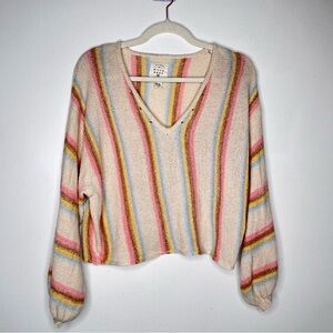 BILLABONG Bishop Long Sleeves Crop Multicolor Sweater Size M